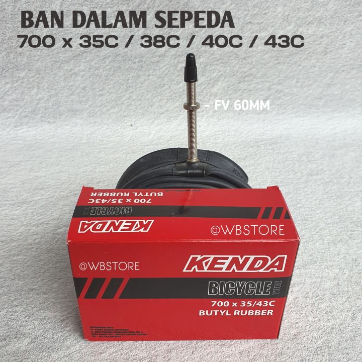 Ban Dalam Kenda 700 x 35/43c Pentil Presta FV 60mm Ban Dalam