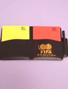 สมุดบันทึก ใบเหลือง ใบแดง PVC สำหรับผู้ตัดสินการแข่งขันฟุตบอล 09-FT