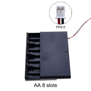 YuXi 1 Piece AA Battery Storage Box Case 8 Slot Battery Holder With Terminal Wire SM Dupont PH2.0 XH2.54 USB Plug