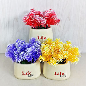 Pot Bunga Tanaman Hias Plastik Artificial Flower Dekorasi Meja Pot Bonsai Imitasi Buatan COD PBP168