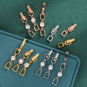 Extended Tail Clasp Zirconia Rhinestone Alloy Extension Chain DIY Jewelry Clasp Fashionable Accessory for Necklaces And Bracelets