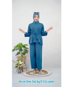 Ilona - Airin One Set 2in1 Setelan Blus Dan Celana Wanita Matt Arabian Linen Setcel Terbaru