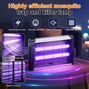 Vertical ⚡ Electric shock mosquito killer lamp Mosquito trap lamp Biological ultraviolet light for e
