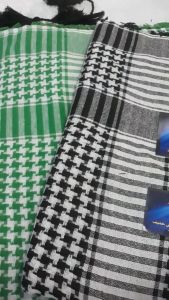 Sorban Slayer Tactical Putih Hitam Kotak Jagung Rumbai Sorban Palestina Sorban Shemagh Mesir
