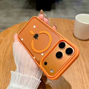 Orange Magnetic Case for Magsafe IPhone 17 Air 16 E 15 14 13 12 11 Pro Max Plus 16E 17Pro 16Pro IPhone17 Mag Safe Phone Cover