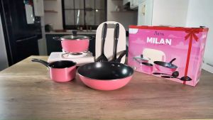 Asta Panci Anti Lengket Tutup Kaca Set Lengkap Valentina Milan 7 pcs