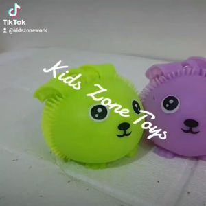 Mainan Yoyo Lampu Karet Bentuk Kelinci Rabbit Puffer Ball Squishy Bola