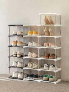 Indoor Simple Home Entrance Shoe Rack Storage Organizer Multi-layer Narrow Space Saving Shoe Cabinet Plastic Material