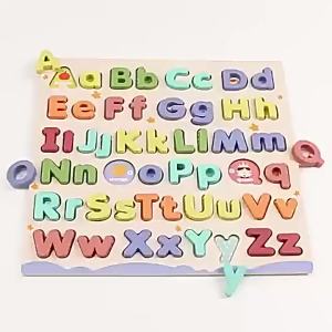 Wooden Cartoon Word Spelling Letter Practice Board Training Learning Early Educational Montessori Toys For Children Kids