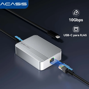 Acasis 10Gbps USB-C Ethernet Adapter for USB4 | MacBook/Mac Studio/PC/Lactop | 10000Mbps RJ45 LAN Card