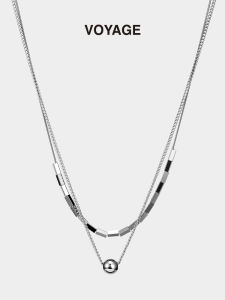 Double Layer Titanium Steel Non-Fading Lockbone Chain Necklace Womens Fashion Jewelry Accessory Fresh Outlined Couples Necklace