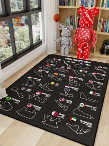 Racing Simulator Carpet Long Rectangle European Style Mixed Material Living Room Bedroom Boys Gaming Chair Room Mat