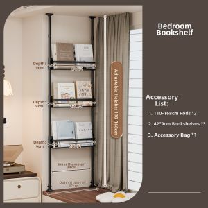 QIANKUOTAI | Corner-to-Ceiling Space Saving Bookshelf Storage