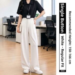 XIANYIJIAO | Summer Lightweight Elegant Draping Work Trousers for Short Women
