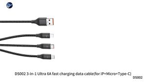 Dissing DS002 3in1 60W ชุ่มชื่อกับของปุ่มสำหรับ IP-Micro-Type-C ชุดเครื่องสำอางที่มีขนาดเล็กน้อย 1.8 เมตร (เขียนเดิมแปลงเป็นภาษาไทย)
