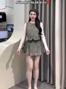 🔥[C378] Áo len thun nữ Montoghi dệt kim kiểu HOA TRÀ NHÚN GIỮA tay dài kiểu xẻ tà cực hot - Kholenqc