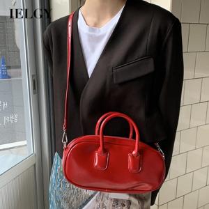 IELGY womens black simple retro commuter messenger bag