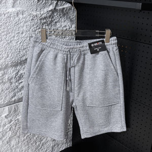 Mens Summer Elastic Waist Sports Casual Straight Leg Five-Point Shorts Fashionable Urban Style Youth Leisure Pants