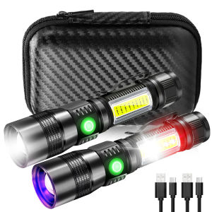BALDR | UV Light & Strong Light Flashlight USB Rechargeable Camping Lantern Pets Urine Stains Black Light Led Ultraviolet Torch Lamp