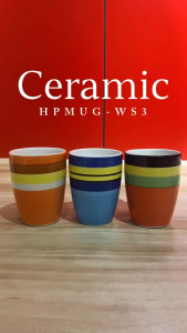 10oz/295ml Coffee Mugs Hand Printed Mugs Stripe Colorful Mugs Ceramic High Quality Smart Kitchen Ph