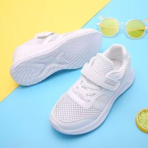 ABCkings Kids Running Shoes Summer Single Net Breathable Sports Sneakers for Boys And Girls School Campus White Color