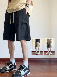 Wood soon | Vintage Workwear Casual Shorts Mens Multi-pocket Loose Legged