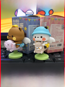 New Birthday Gift Female Version Car Decorations PVC Material Anime Series Panda One Two Plushie Wobblers Desktop Ornaments