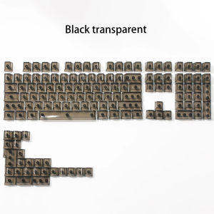 Double Shot Clear Keycaps Cherry Profile 132 Keys White Full Transparent PC Keycaps for Gateron MX Switches Mechanical Keyboard
