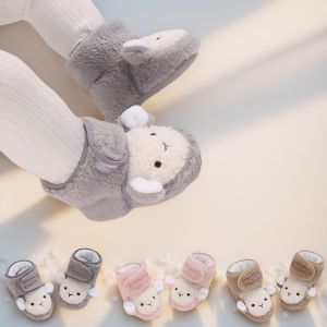 ถุงเท้าเด็กผ้าฝ้ายหนาอุ่นๆ ลายการ์ตูนฤดูใบไม้ร่วง/ฤดูหนาวสำหรับเด็กแรกเกิด ถุงเท้าพื้นเด็ก รองเท้าเด็ก 3-6-9 เดือน สำหรับเด็กชายและเด็กหญิง