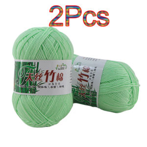 2Pcs Bamboo Yarn Soft Cold Summer Natural Bamboo Baby Knitting Yarn For Crochet And Hand Knitting Sweater Hat