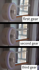 Foldable Air-Cooling Fan with Light 3 Speed Switch USB Charging Port Adjustable 180° Angle 8000mAh Rechargeable Battery Easy to Operate Portable and Compact Design