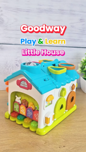 GOODWAY Play & Learn Little House Montessori Interactive Learning House Toy for Toddlers 1-3 Years Shape Sorting Color Matching Music Sound Educational Playhouse Touch Audio Book Education Toys