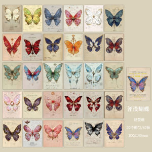JCAC 60pcs/bag Vintage Artistic Decorative Paper Sheets "Dreamy Sea Journey" Series Journal Background Collage Note Papers