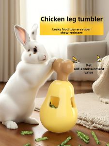 VOA | Non-Tipping Rabbit Toy Feeder Stress Relief Chewable Interactive Claw Grinding Toy