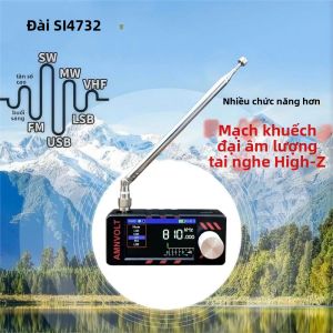 V3S AMNVOLT Bộ Thu Sóng Vô Tuyến Mini SI4732 DSP AM SSB LSB USB Đa Chế Độ Với Bộ Khuếch Đại Tai Nghe Hi-Z Màn Hình 19 Inch Sạc TYPE-C