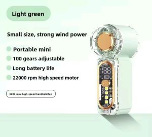 (SG) Mini Turbo Powerful Fan Rechargeable Portable Mobile Fan with Light X699