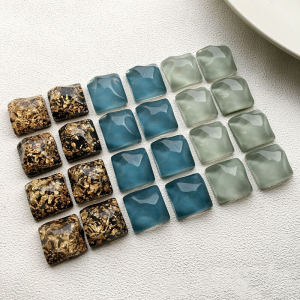 Retro Geometric Square Irregular Water Wave Resin DIY Earring Studs Mobile Phone Case Material Gold Foil Adhesive Patch