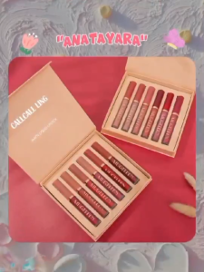 【COD】CALLCALL LING 6PCS/Set Lipstick  6 Warna Dalam 1 Lipstick Liquid Matte Stick Lip Glaze Warna Waterproof Tahan Air Lipgloss Cepat Kering Tahan Lama Lembut Melembabkan