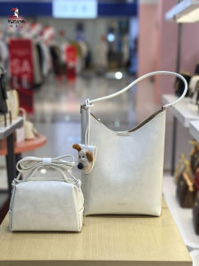 TUCANO 2025 New Womens Soft Leather Bucket Bag Casual Underarm Fashion Commuting Trendy Single Shoulder Handbag