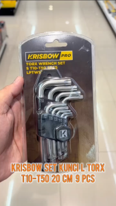 Krisbow Set Kunci L Torx Wrench T10-T50 20 cm 9 Pcs Lptws3
