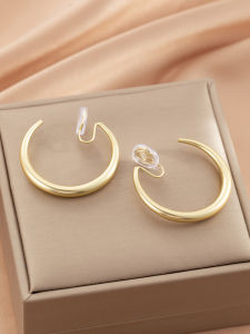 Fashionable Elegant Simple Stylish Womens No-Drill Mosquito Coil Ear Cuff Jewelry Alloy Geometric Design Fresh out New Trend