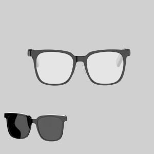 SG-18 Magnetic Clip-On Convertible Sunglasses & Clear Lenses Wireless Audio Touch Control 2-in-1 Magnetic Bluetooth Glasses