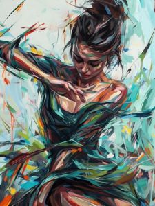 Kayou | Colorful Dancer Lady Paint By Numbers Kit Adults Beginner DIY Canvas Stress Relief Home Wall Decor Craft Birthday Gift Frameless