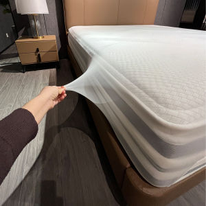 Dustproof Bedding Display Mattress Cover Protector Netting Breathable Elastic Showroom Bed Canopy Full Wrap Transparent