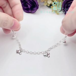 SilverWholesale #BB202 Original Silver 925 Mickey Mouse Baby Bracelet Anklet (Gelang Kaki/Tangan untuk Baby)