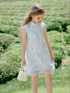 XIANGYING | Summer New Chinese Style Qipao Dress for Older Kids