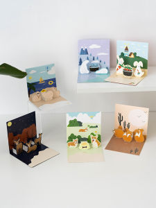 3D Cartoon Folding Birthday Greeting Card Creative Festive Gift Card for Girlfriend Sensation High Quality Birthday Wishes