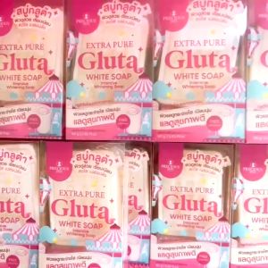 Extra Pure Gluta White Soap 80g Thai Beauty Bar Soap for Whitening Face and Body with Collagen Product of Thailand