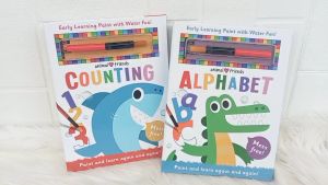 Counting & Alphabet Animal Friends Water Painting Book - Paint and learn again and again! (Mess Free)