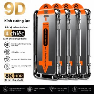 NNBILI 4 Cái 28 ° Miếng Dán Bảo Vệ Màn Hình Chống Nhìn Trộm Cho iPhone Pro Max 17 16 15 14 13 12 11 Mini 12 13 17e Kính Cường Lực Chống Xước Chống Vân Tay